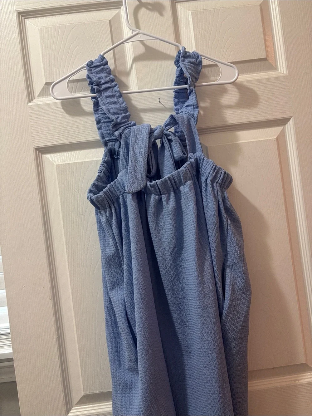 Light Blue Ruffled Strap Sundress - Picture 2 of 2